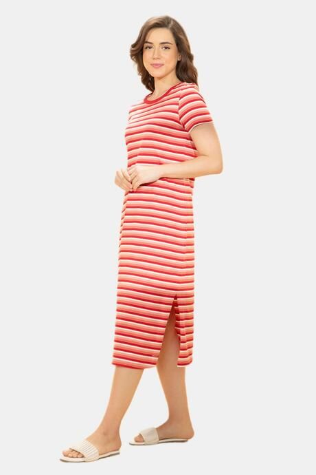 Amante Lounge Laze Dress - Coral Stripes — image 2